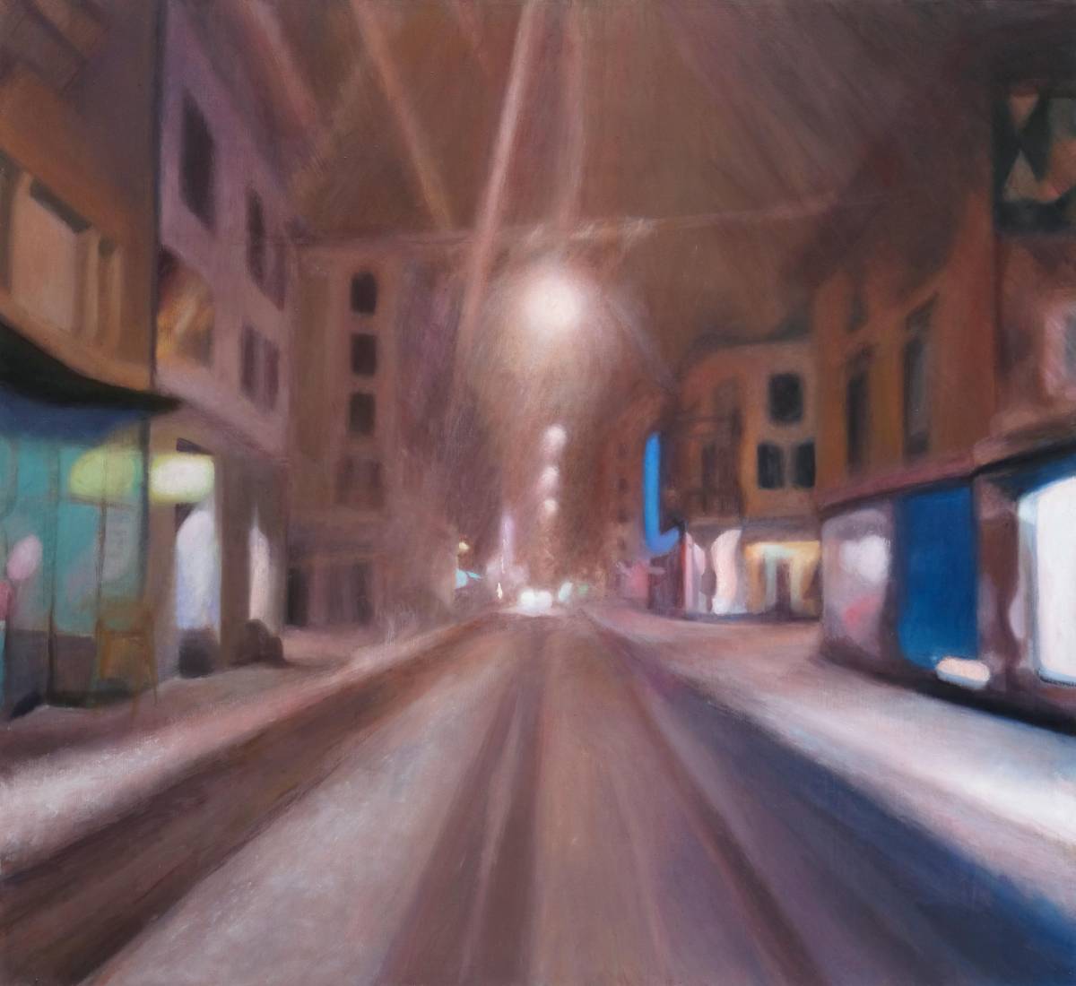 Abbildung Andrea Muheim, 2012, Langstrasse, Öl auf Leinwand, 105x115 cm