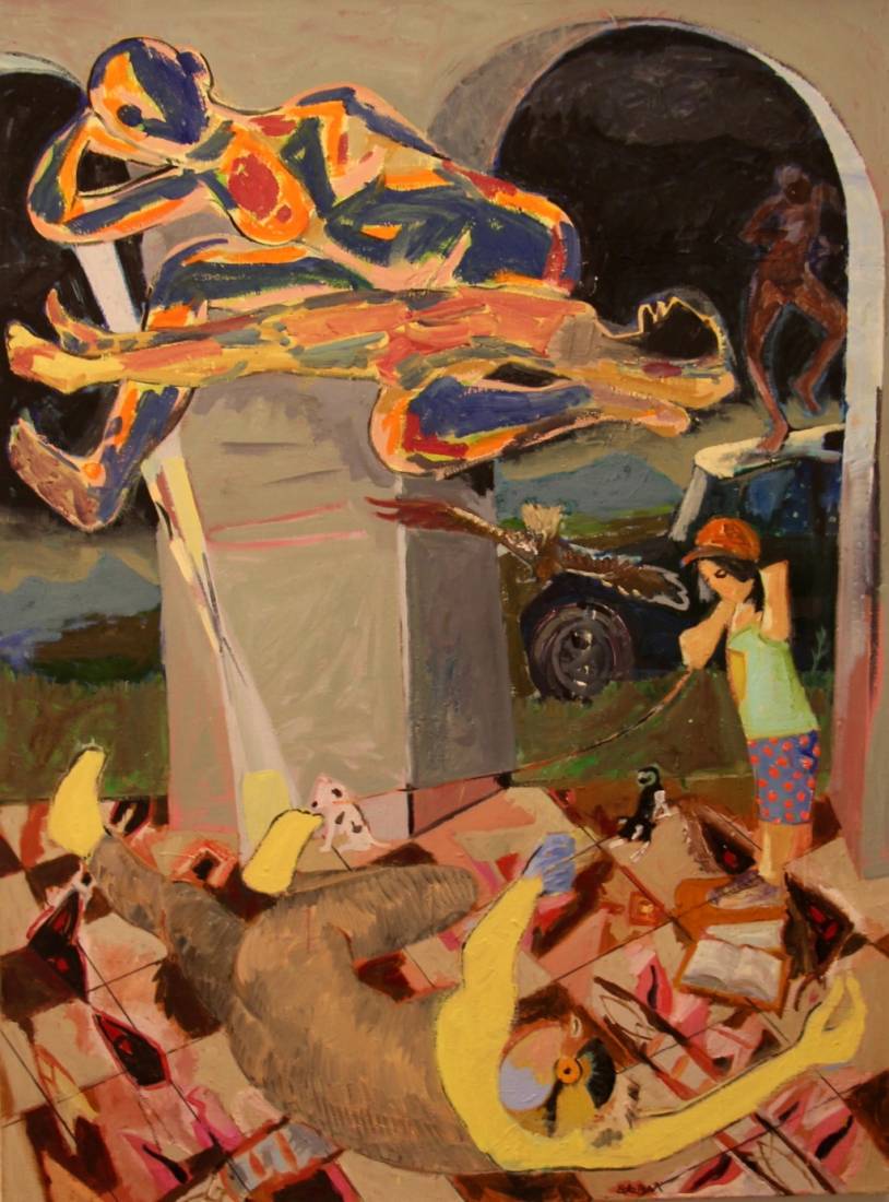 Abbildung Balz Baechi, Vogelmensch, 2004, 120 x 90 cm, Öl auf Leinwand